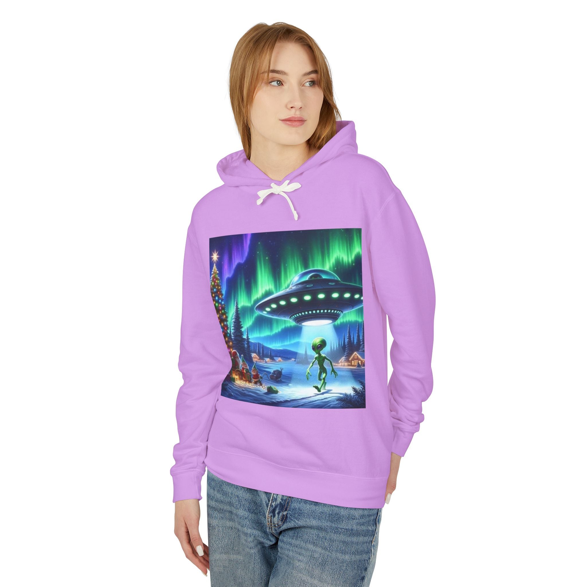 Alien Christmas Lightweight Hoodie🎁🎁🎄