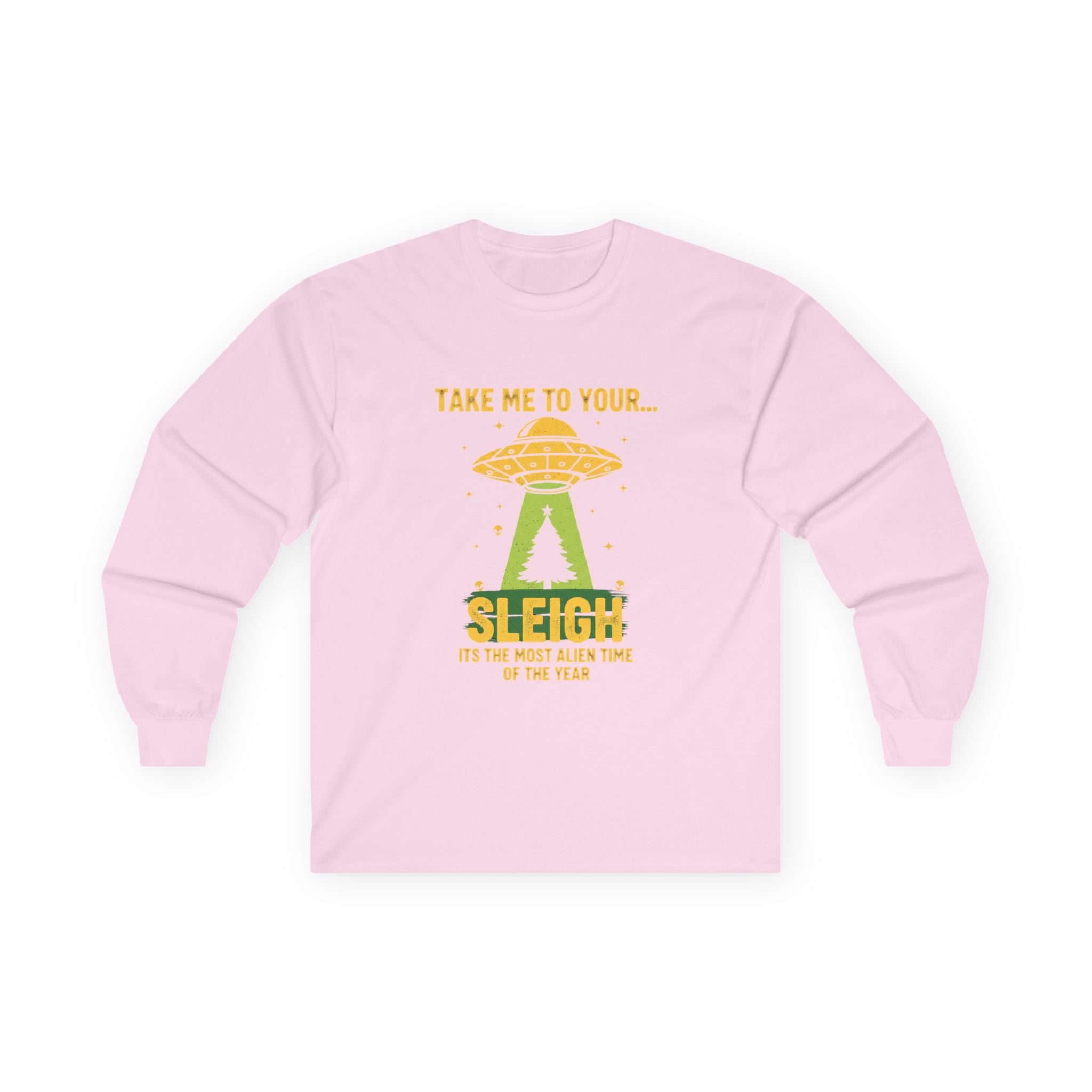 UFO 'Take Me to Your Leader' Long Sleeve Tee — Alien Holiday Graphic