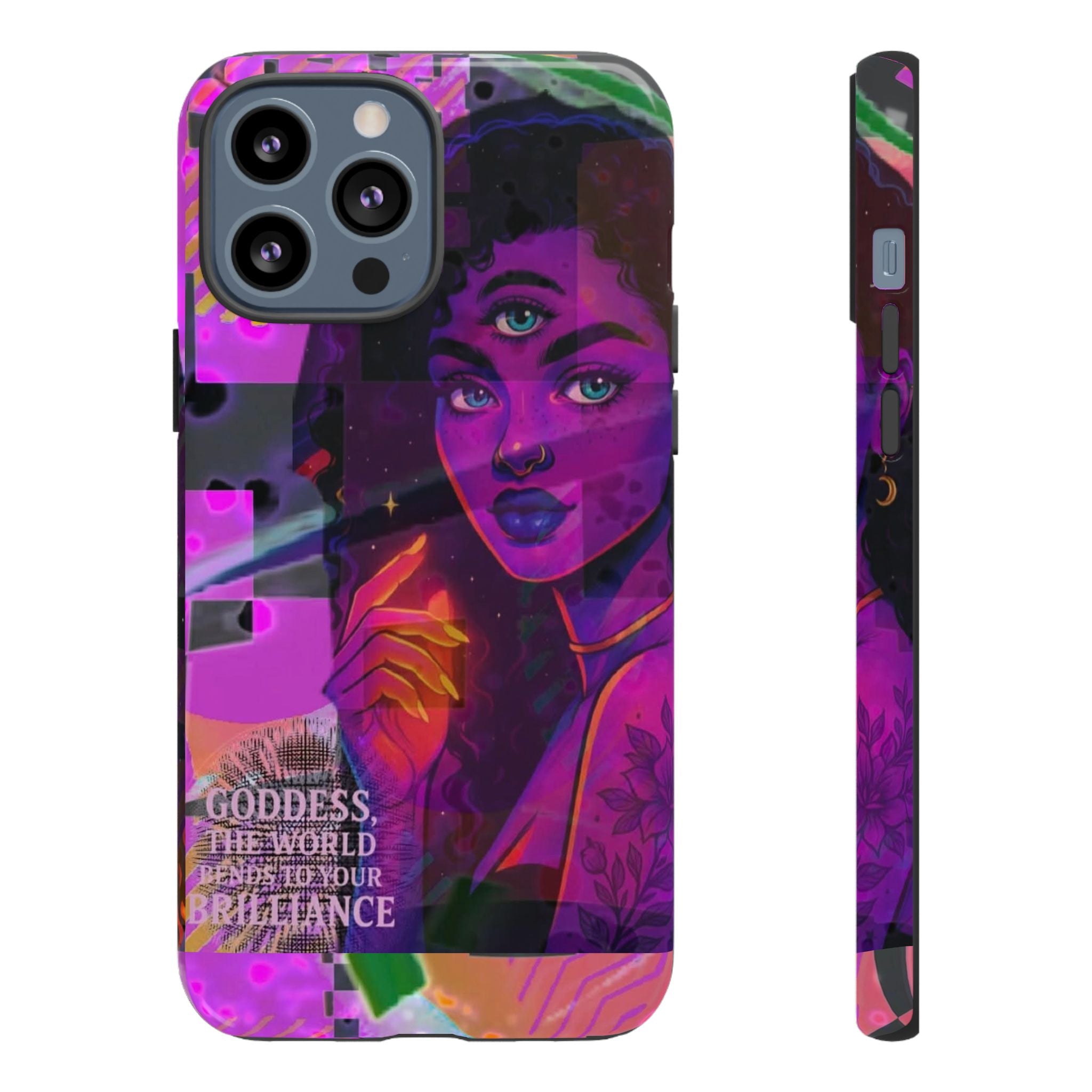 Third-Eye Goddess Phone Case — Neon Psychic Art iPhone Cover