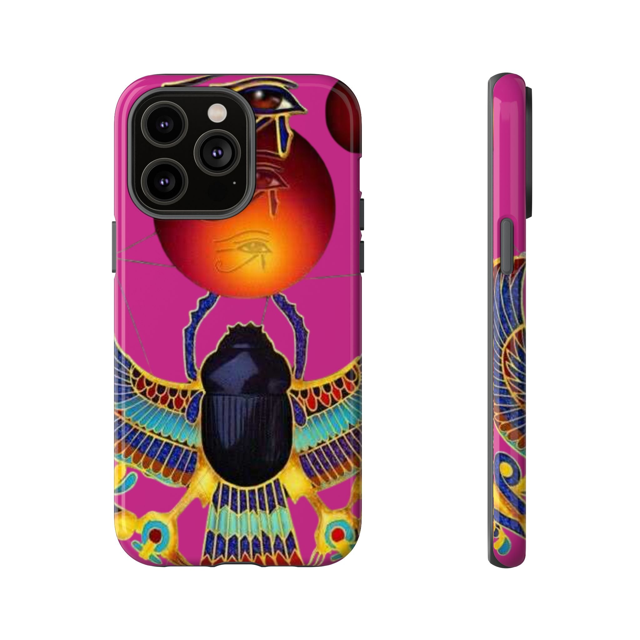 Vibrant Phone Case with Egyptian Inspired Design, Durable Phone Cover, Unique Gift for Her, Artful Accessory for Everyday Use