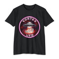 UFO Vortex Logo T-Shirt — Retro Alien Spacecraft Graphic Tee Printify