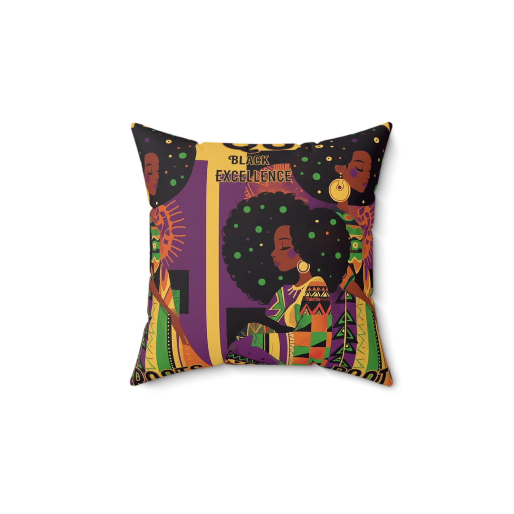 Black Excellence Afrocentric Decorative Pillow — African Pride Throw Cushion