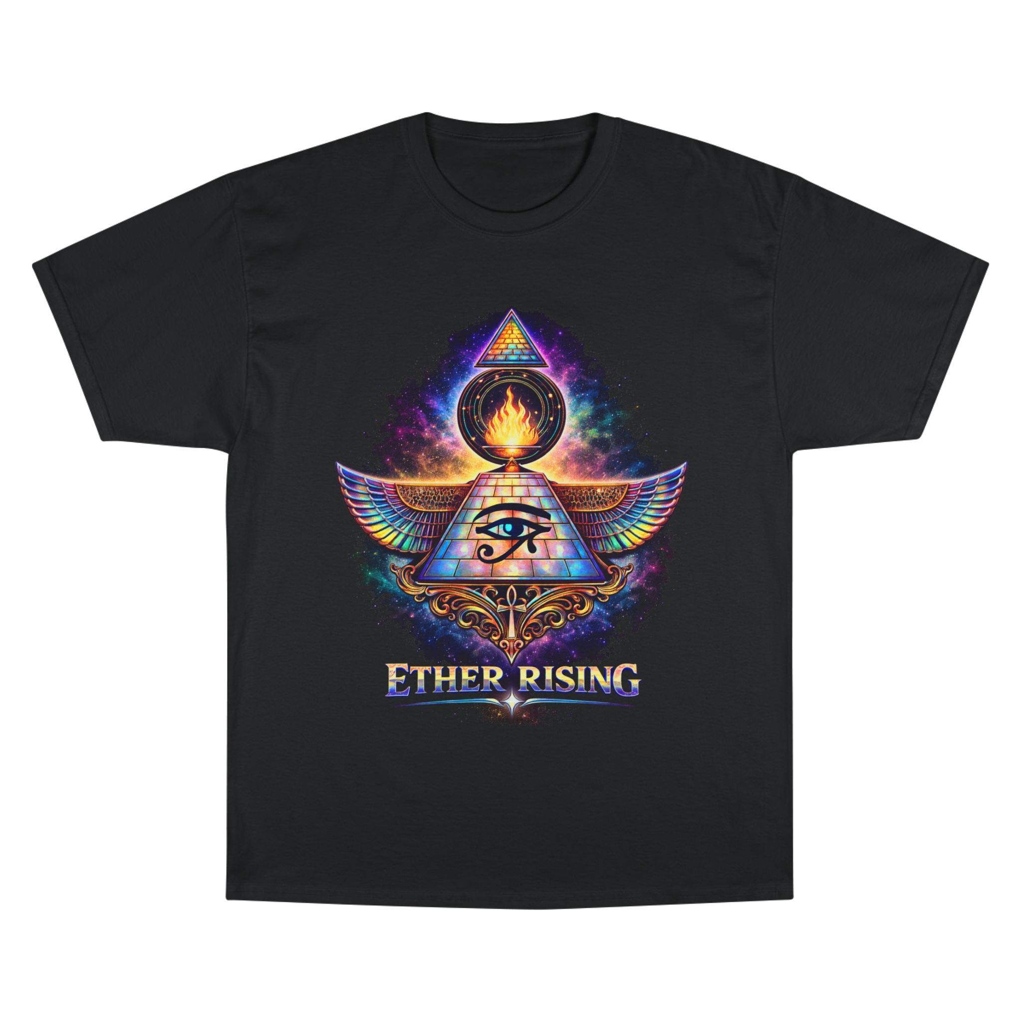 Ether Rising T-Shirt — Mystic All-Seeing Eye Graphic Tee Printify