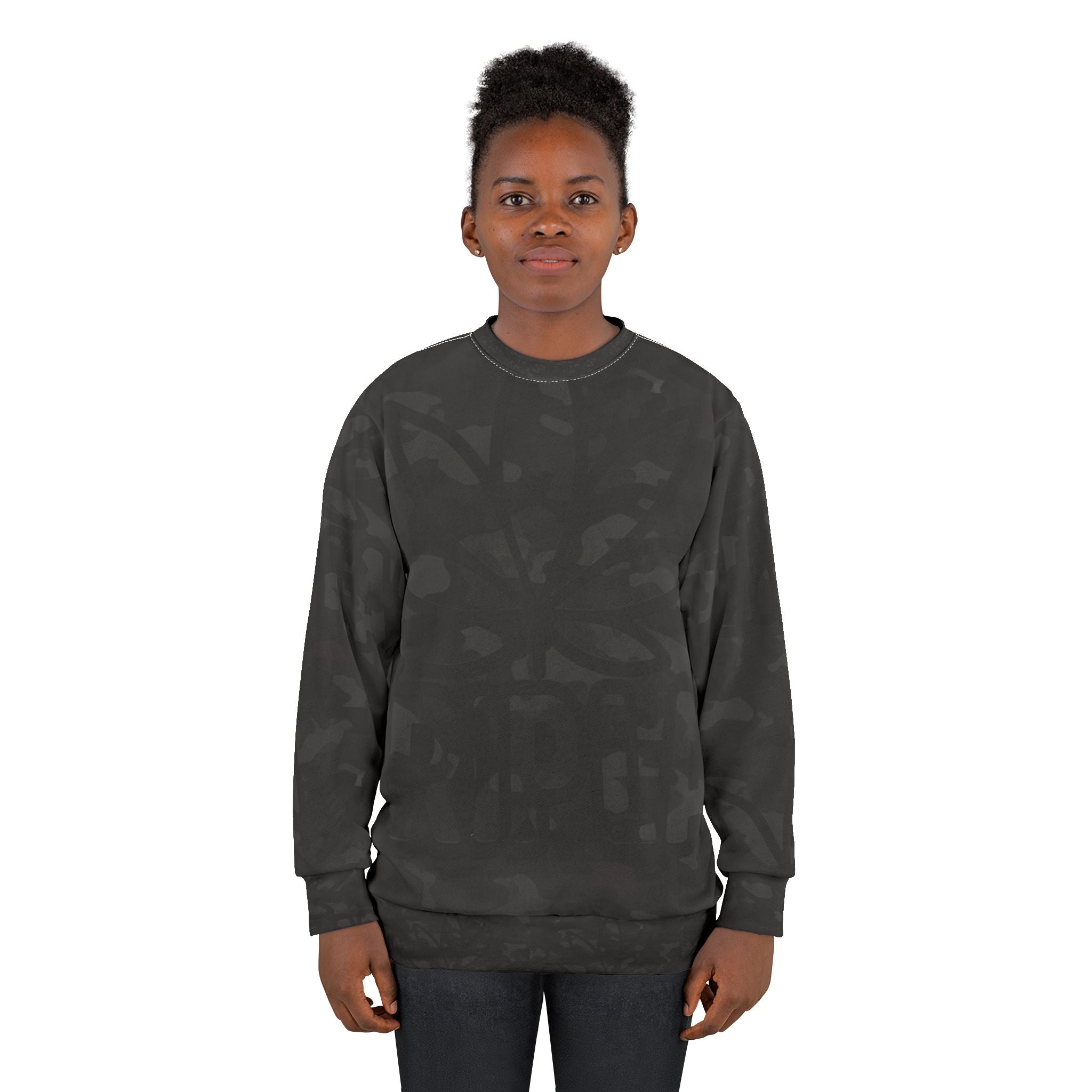 Camo Black All-Over Print Sweatshirt — Cozy Everyday Crewneck