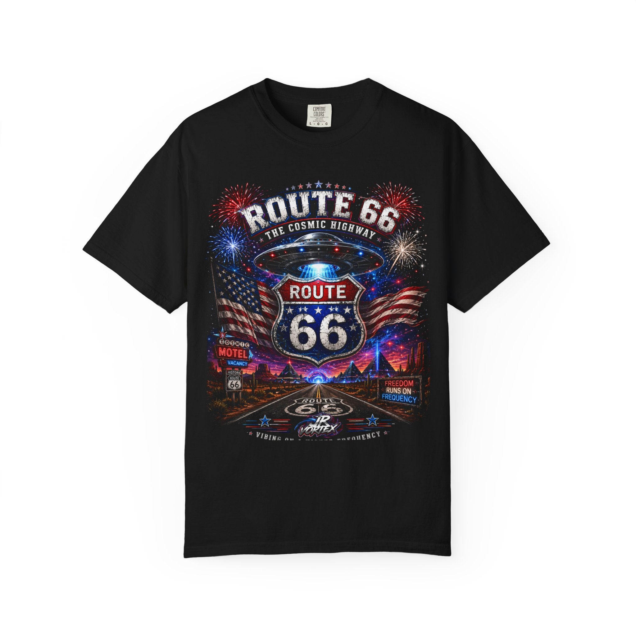 Route 66 Vintage Graphic T-Shirt — The Cosmic Highway Road Trip Tee