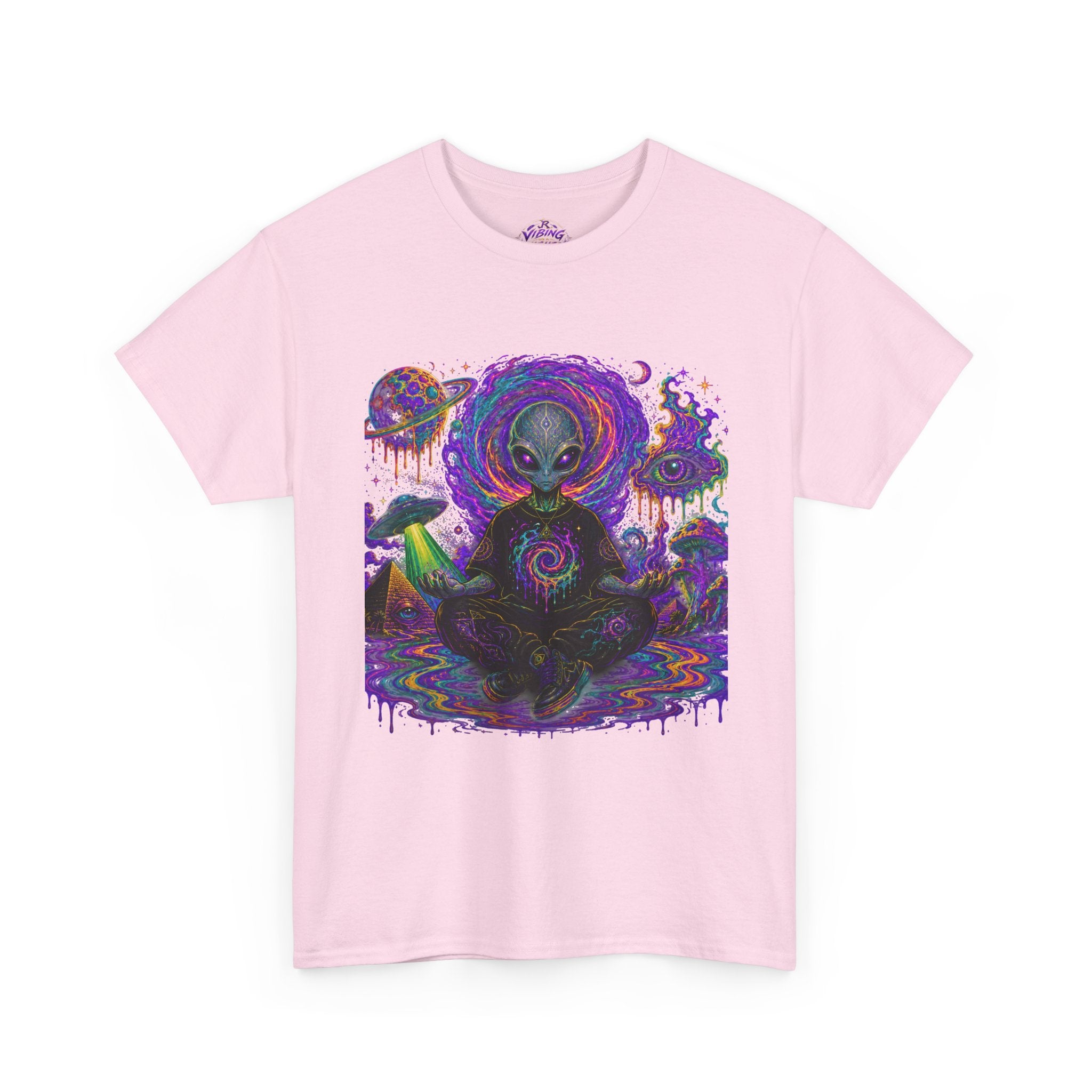 Alien Meditation T-Shirt — Psychedelic Cosmic Yoga Graphic Tee