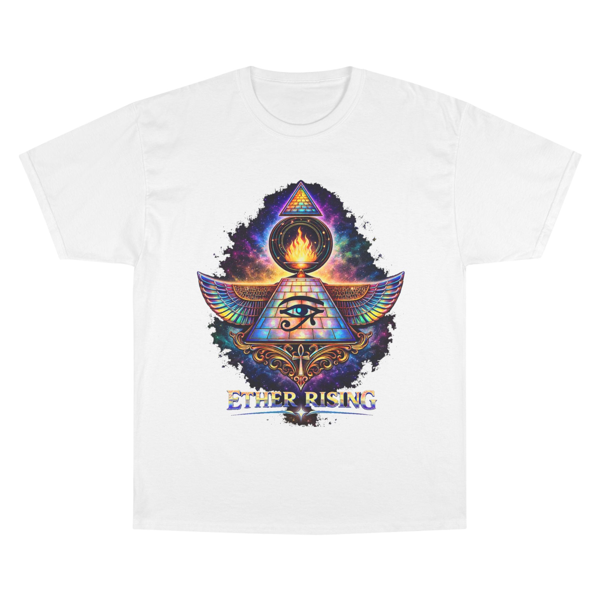Ether Rising T-Shirt — Mystic All-Seeing Eye Graphic Tee Printify