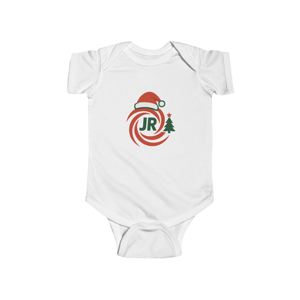 Christmas Baby Bodysuit - 'JR' Santa Swirl Holiday Onesie