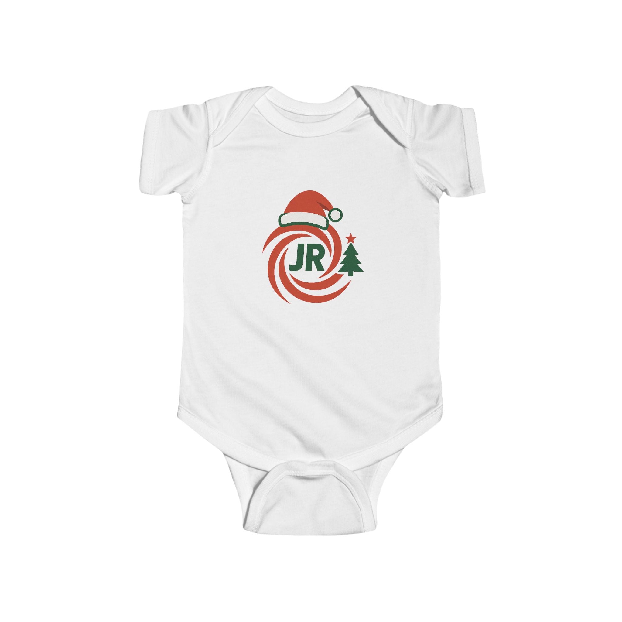 Christmas Baby Bodysuit - 'JR' Santa Swirl Holiday Onesie