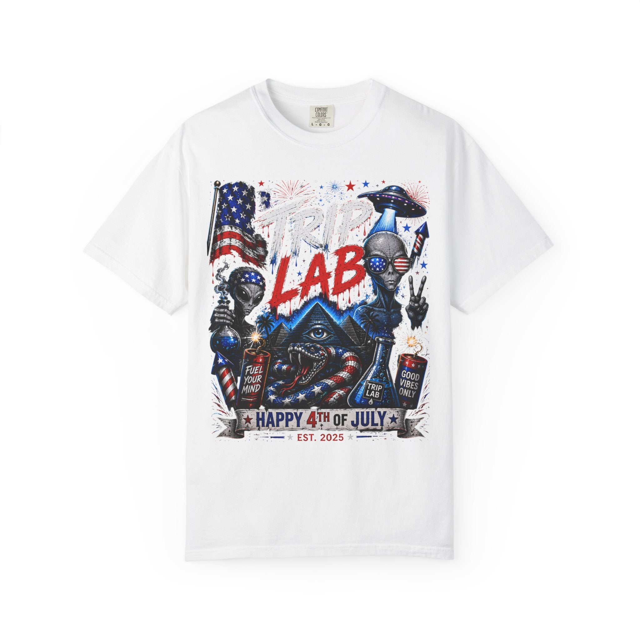 4th of July Alien BBQ T-Shirt — Trip Lab Patriotic Graphic Tee