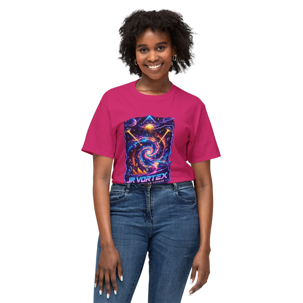 Vortex Nebula T-Shirt — 'JR VORTEX' Cosmic Spiral Graphic Tee Printify