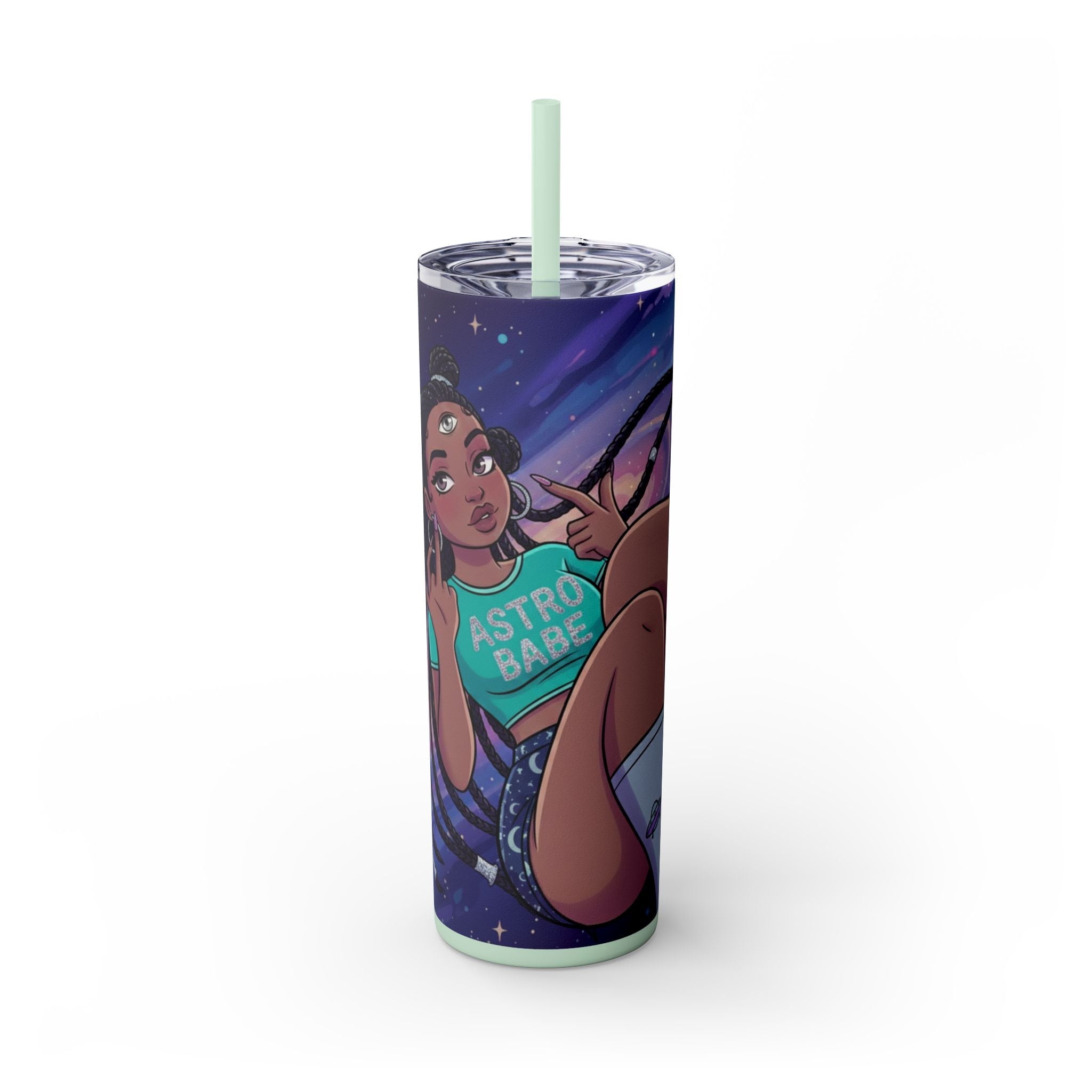 Astro Babe Skinny Tumbler — 20oz Cosmic Straw Cup