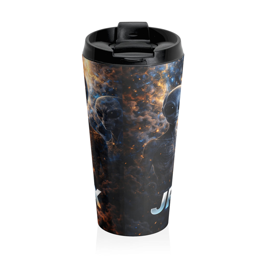 Alien Vortex Stainless Steel Travel Mug — Sci‑Fi Extraterrestrial Design