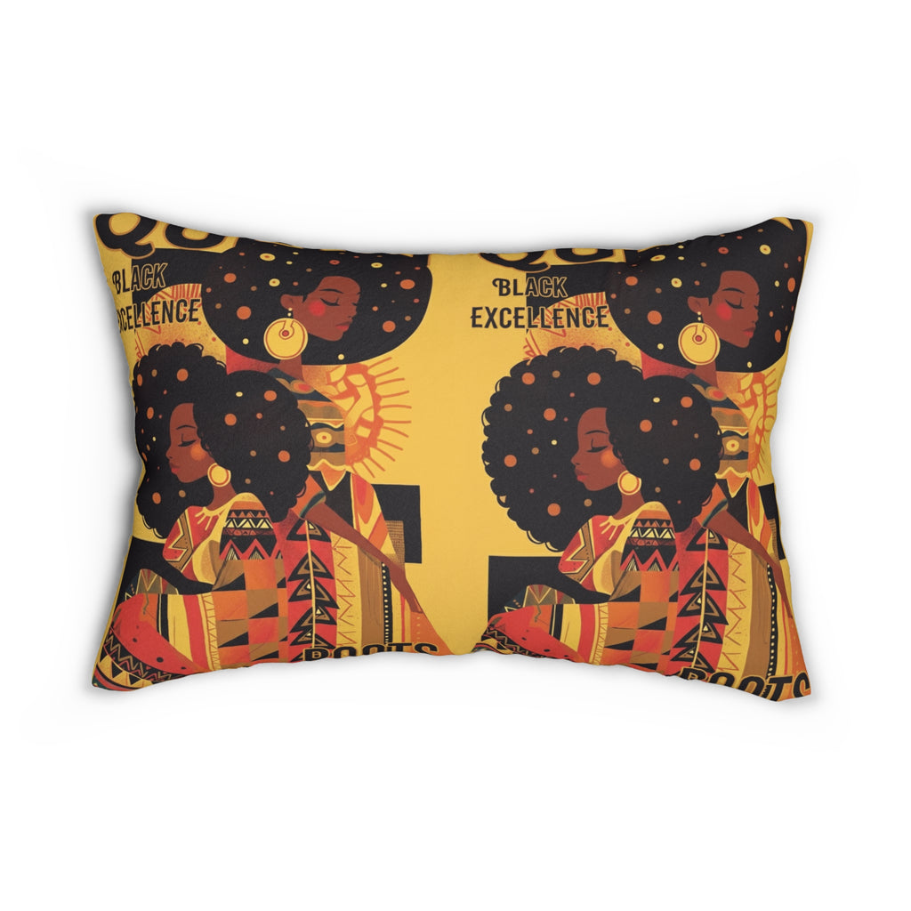 Afrocentric 'Black Excellence' Lumbar Pillow — Decorative Accent Cushion