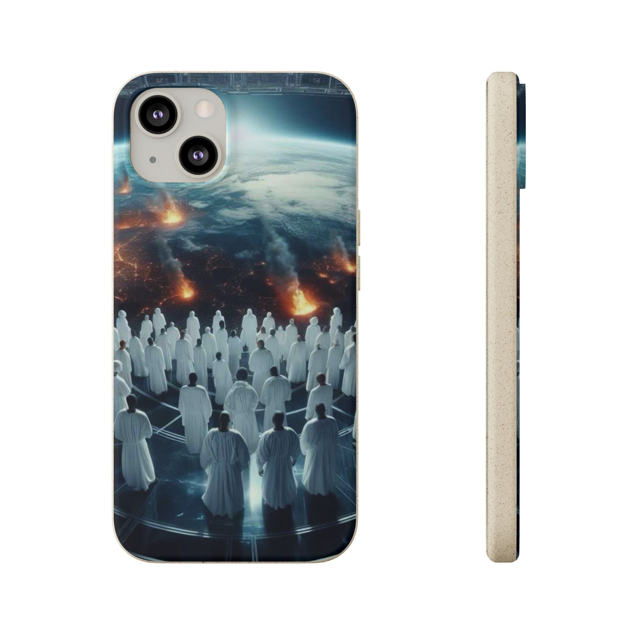 Galactic Gathering Biodegradable Phone Case - Eco-Friendly Cosmic Design