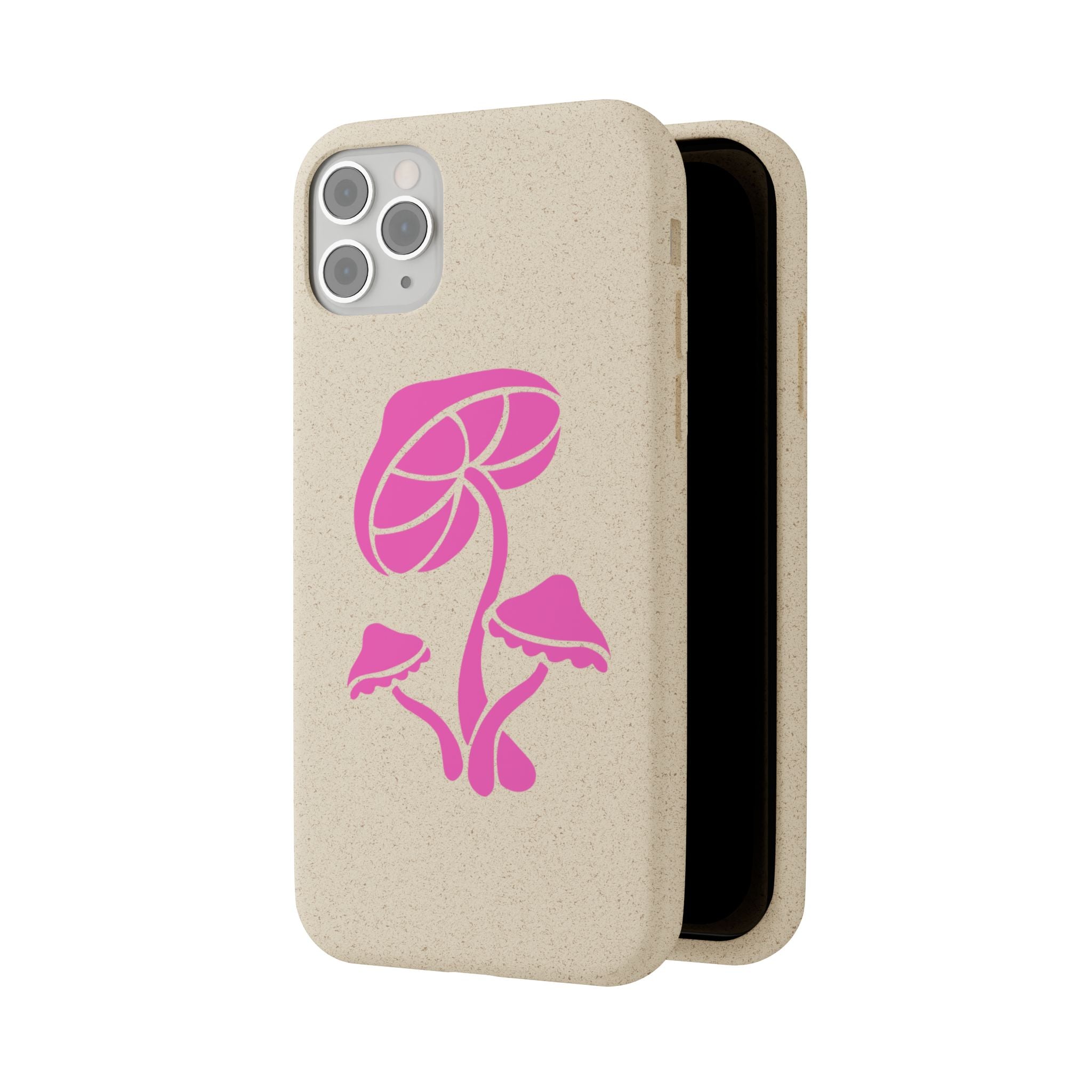 Eco-Friendly Phone Case with Pink Mushroom Design, Biodegradable Phone Cover, Sustainable Gift for Nature Lovers, Earth Day Gift, Cute Phone