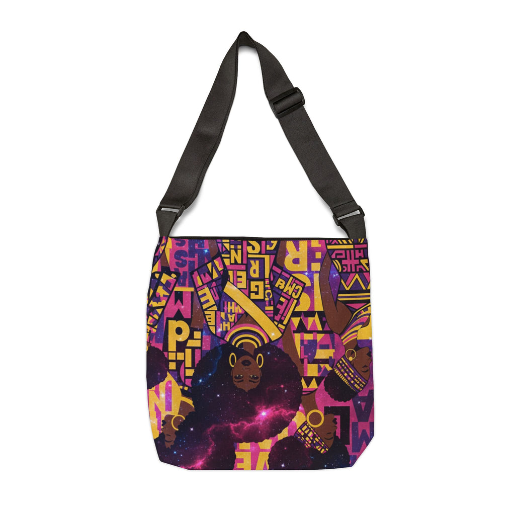 Afro Galaxy Art Adjustable Tote — Bold Afrocentric Pattern Shoulder Bag