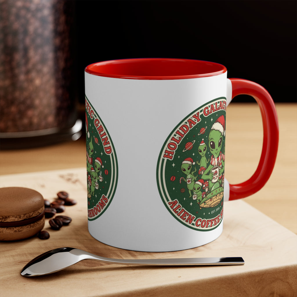 Holiday Galactic Grind Coffee Mug — Alien Coffee Shop Christmas Accent Mug☕️❄️
