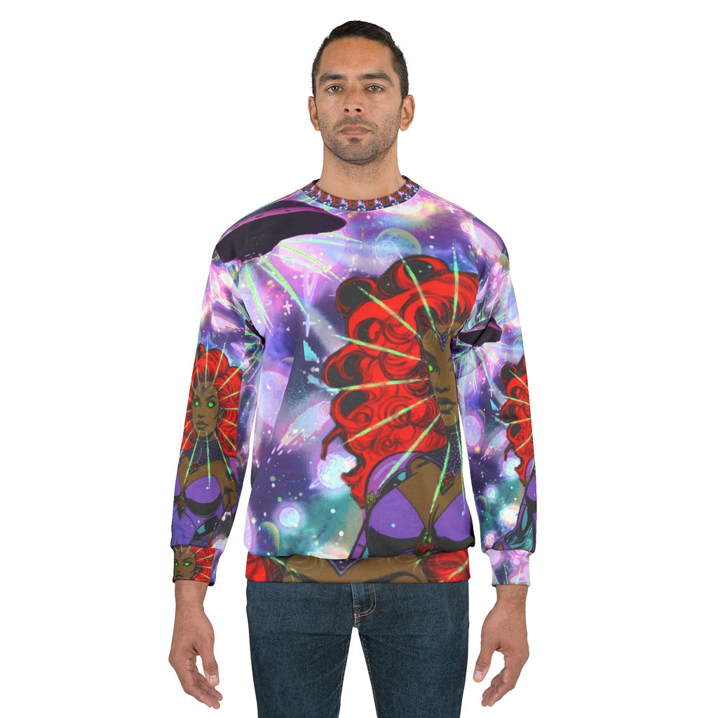 Galactic Neon Goddess Sweatshirt