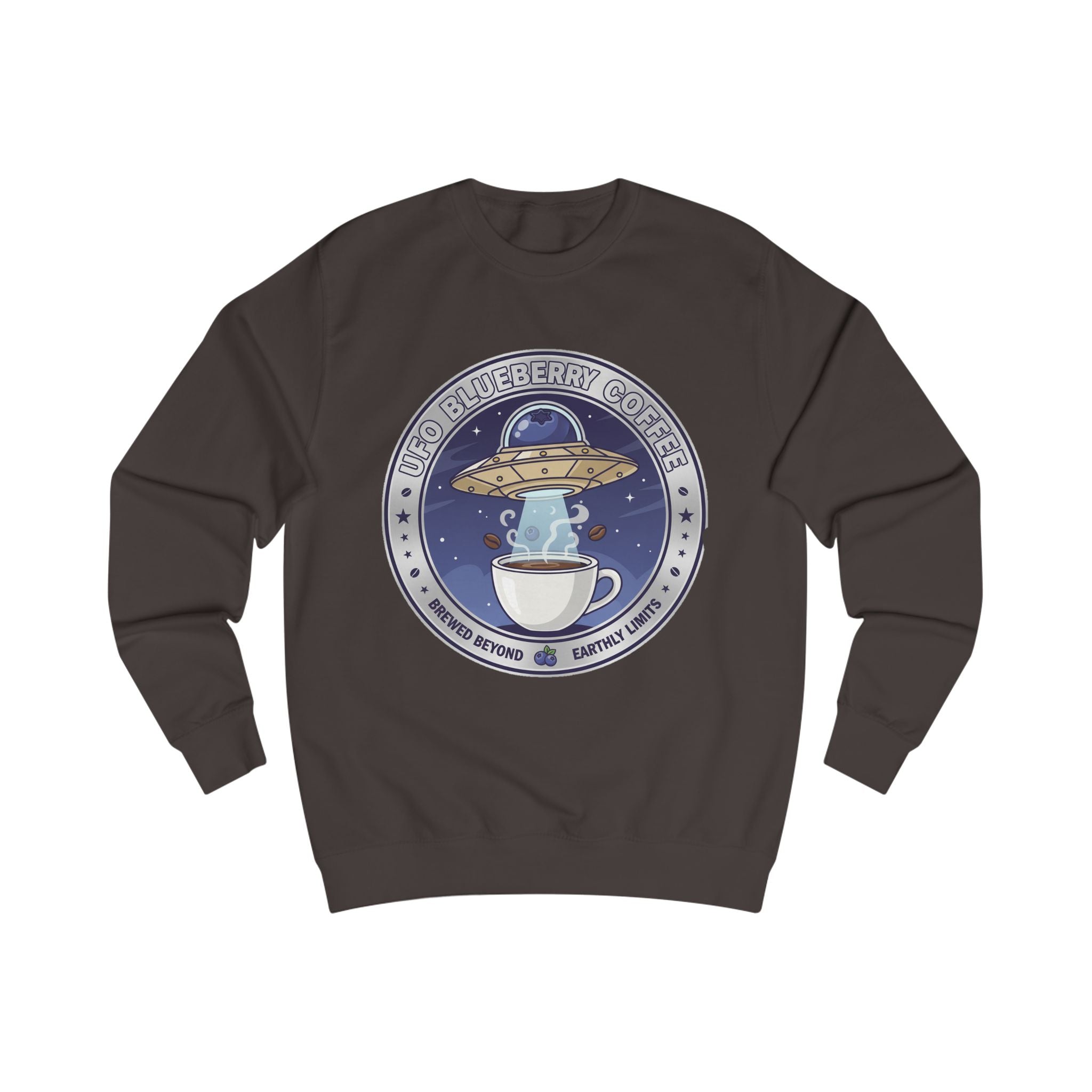 Alien Coffee Club Sweatshirt — "We Come in Espresso" Space Café Crewneck