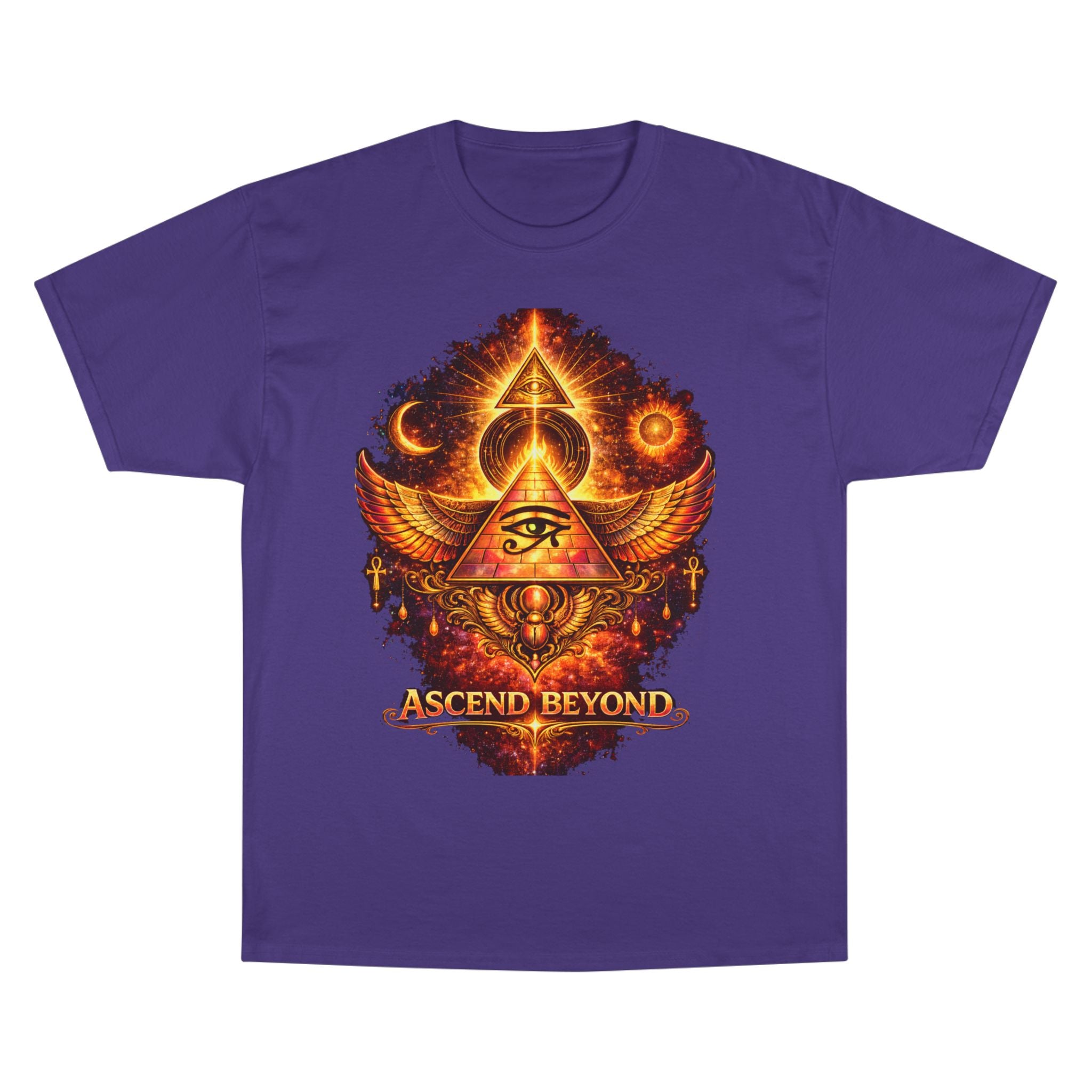 Ascend Beyond Graphic T-Shirt — Egyptian Eye Pyramid Spiritual Tee Printify