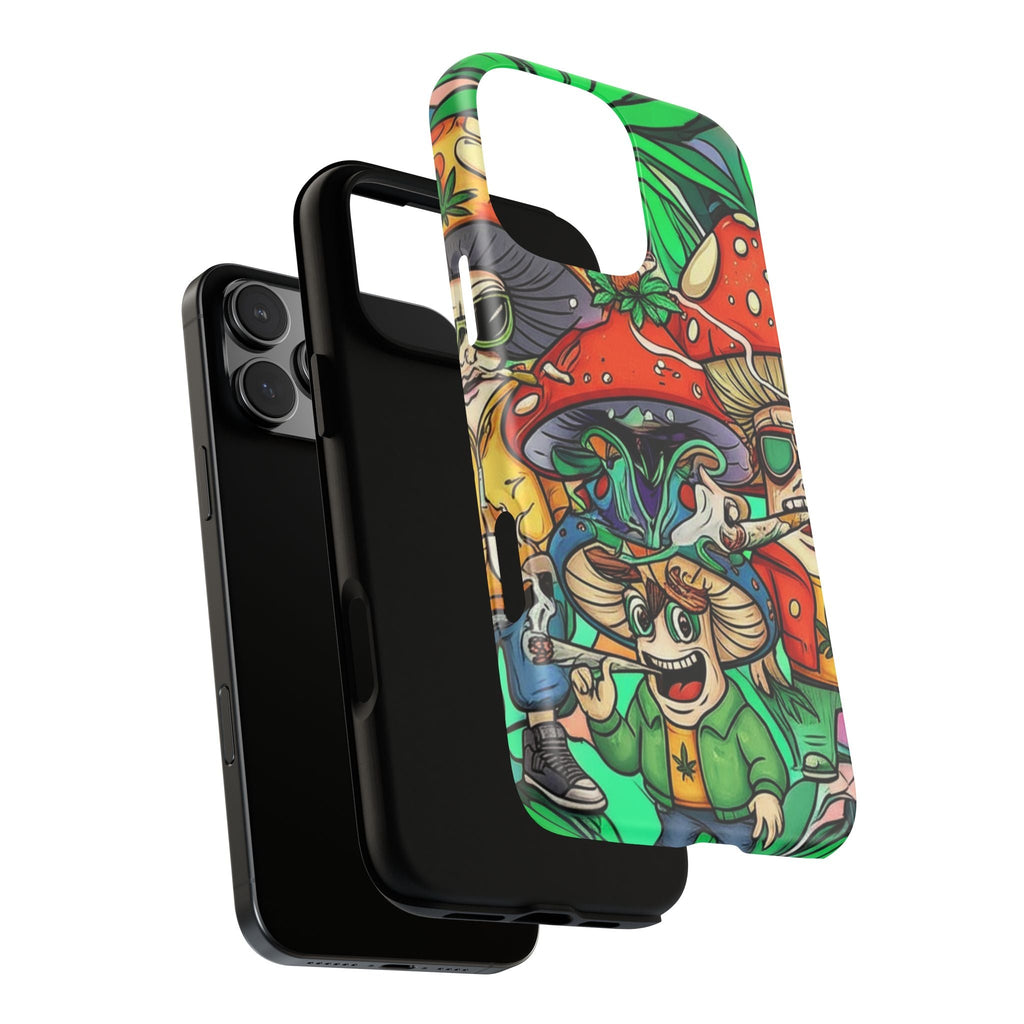 Vibrant Phone Case Featuring Funky Mushroom Art, Tough Cases, Trendy Accessories, Unique Gifts, Eclectic Style, Phone Protection Printify