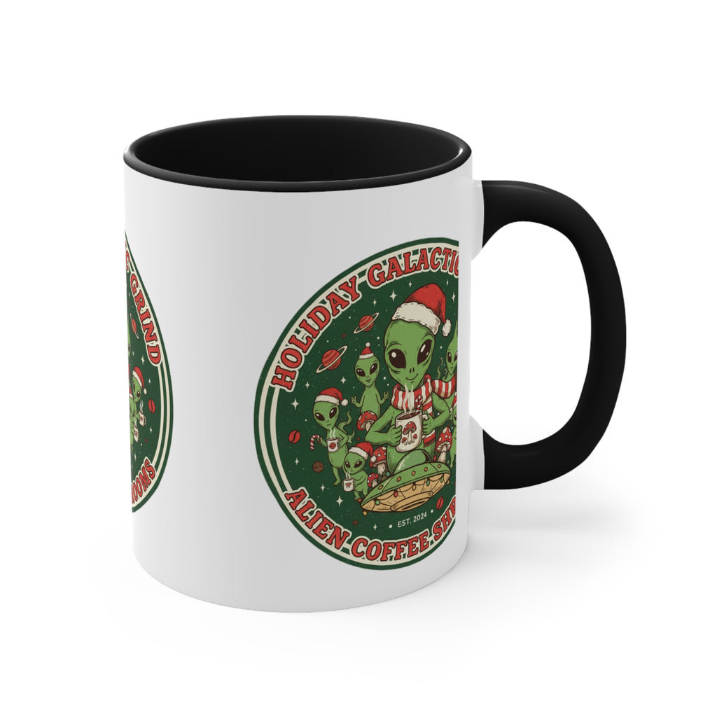 Holiday Galactic Grind Coffee Mug — Alien Coffee Shop Christmas Accent Mug☕️❄️