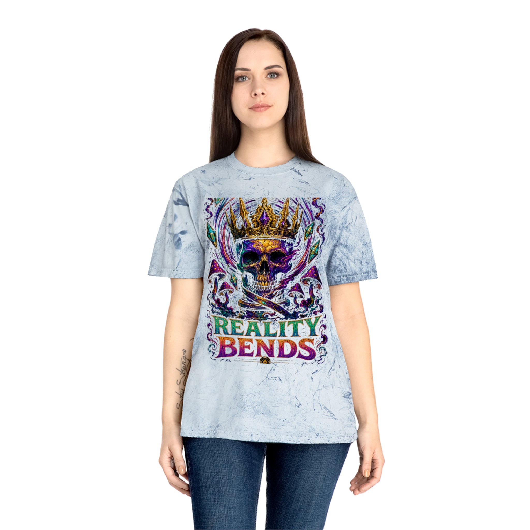 Reality Bends Skull Tee — Psychedelic Tie-Dye Graphic T-Shirt