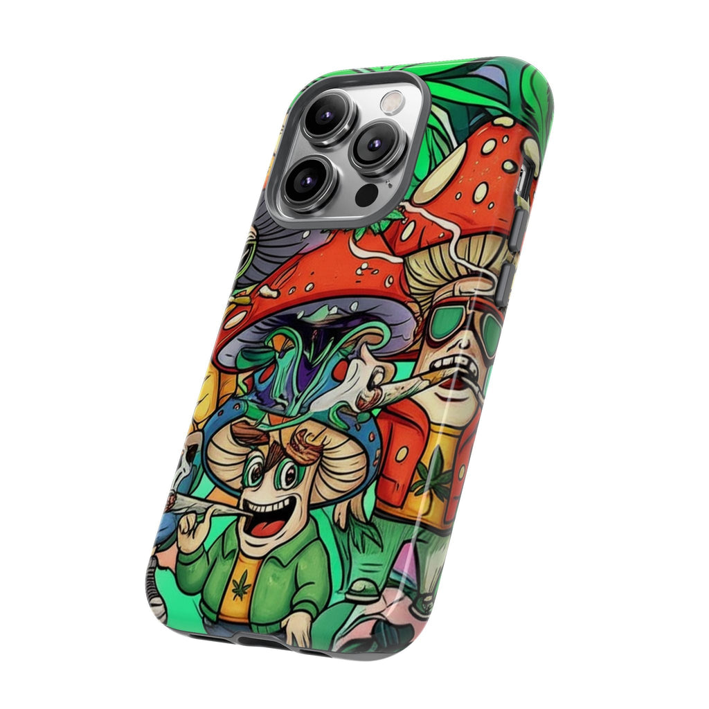 Vibrant Phone Case Featuring Funky Mushroom Art, Tough Cases, Trendy Accessories, Unique Gifts, Eclectic Style, Phone Protection Printify