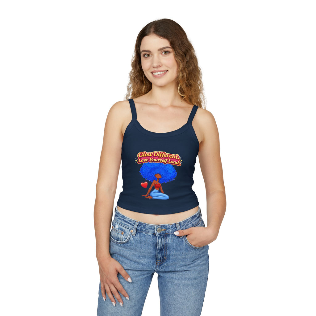 Glow Different Love Yourself Loud Crop Tank Printify