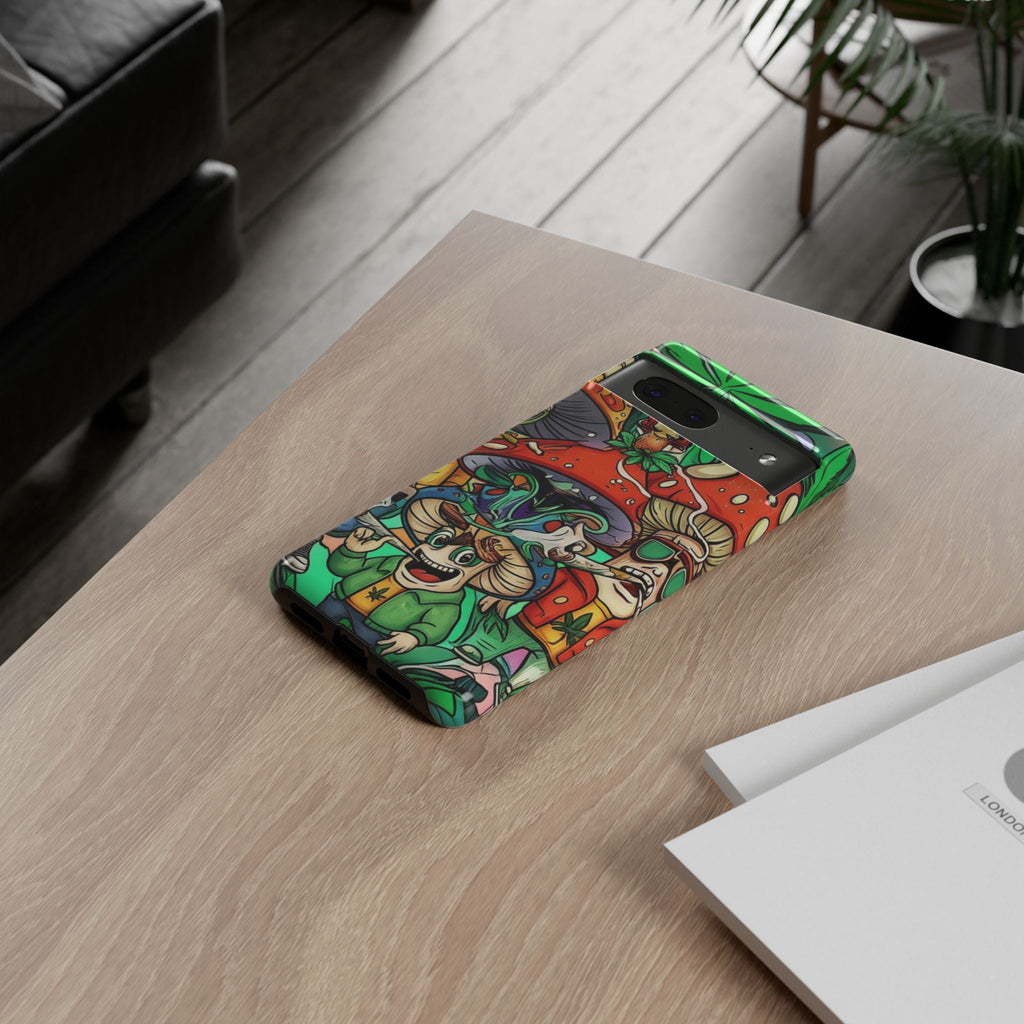 Vibrant Phone Case Featuring Funky Mushroom Art, Tough Cases, Trendy Accessories, Unique Gifts, Eclectic Style, Phone Protection Printify