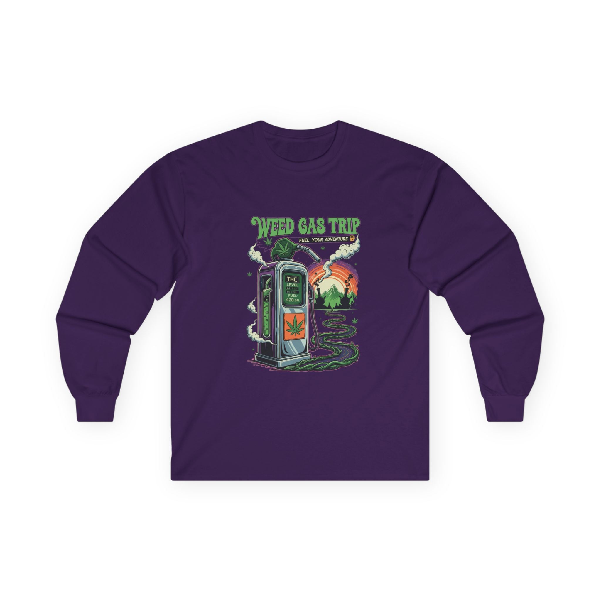 Long Sleeve Tee - Weed Gas Trip Design