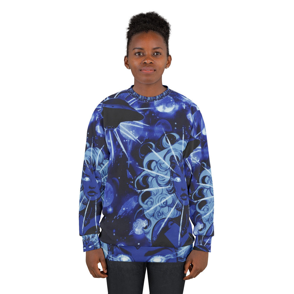 Galactic Neon Goddess Sweatshirt