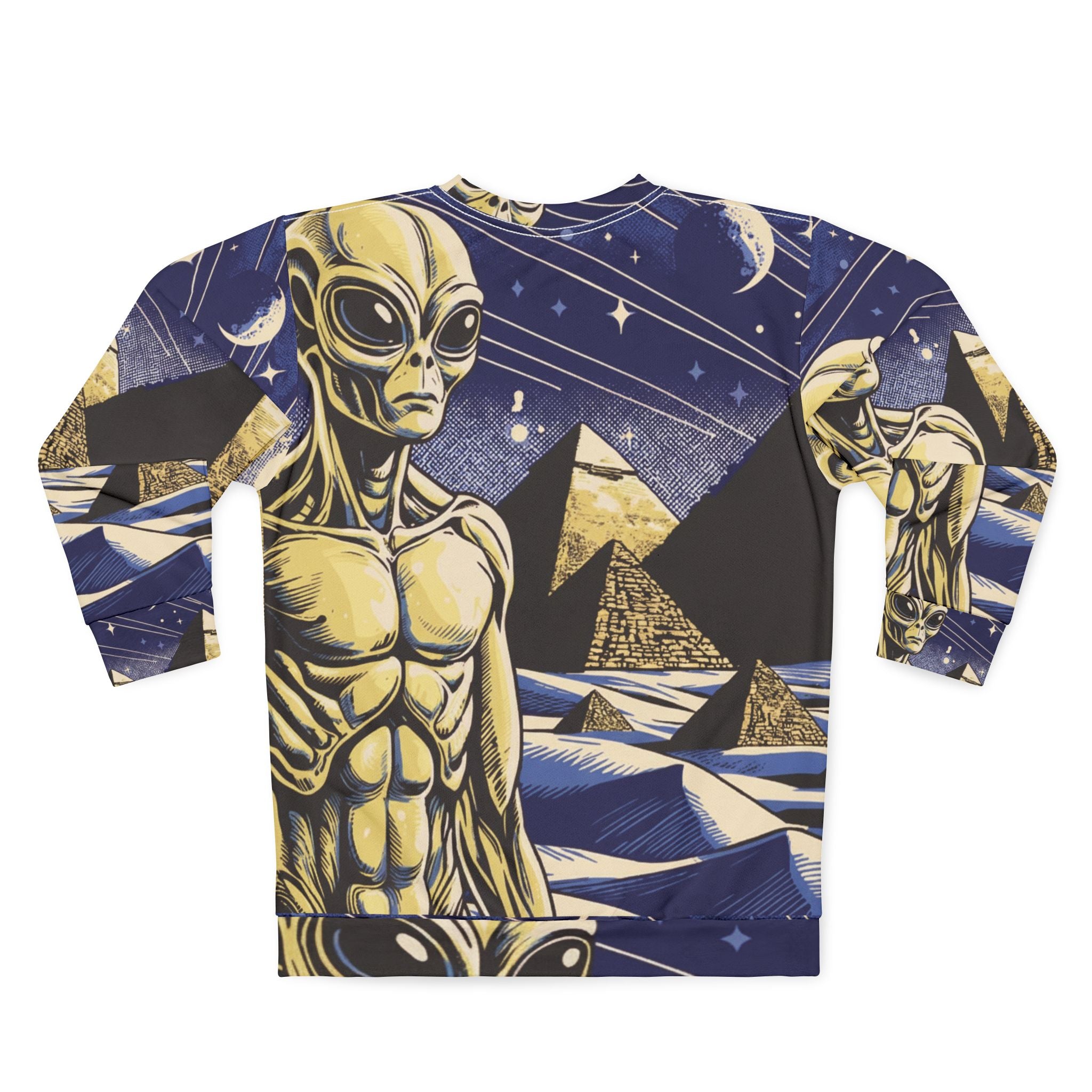 Alien Pyramid Unisex Sweatshirt | Cosmic Style Apparel, Sci-Fi Fashion, Unique Gift, Crewneck Sweatshirt, Space Lover's Wear