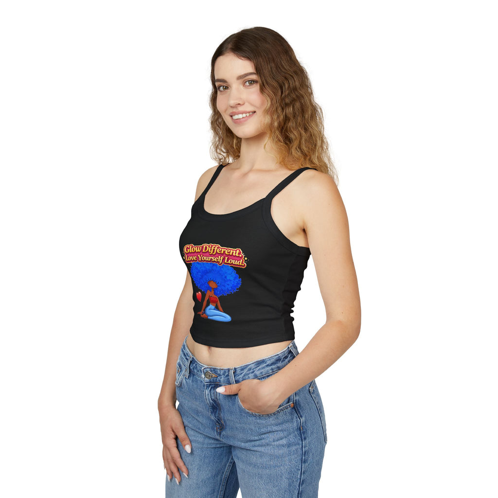 Glow Different Love Yourself Loud Crop Tank Printify
