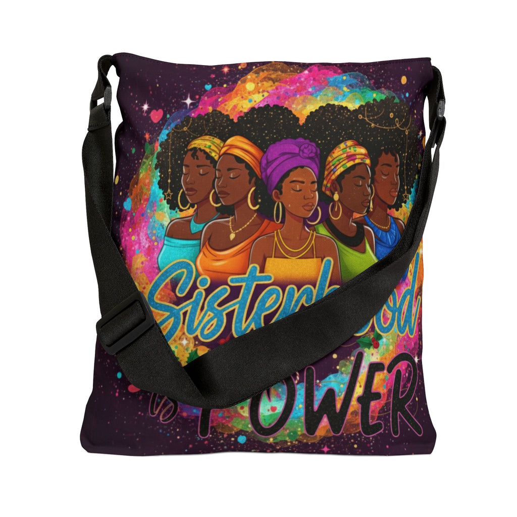 Sisterhood Power Adjustable Tote Bag – Vibrant Afrocentric Women’s Shoulder Bag