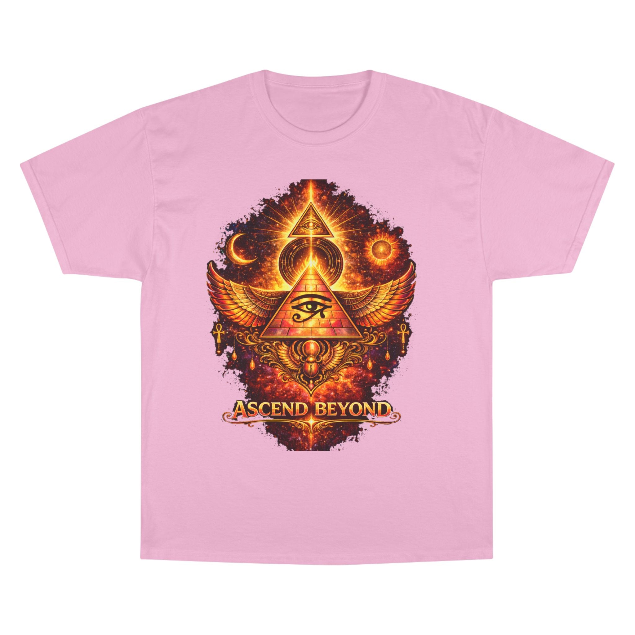 Ascend Beyond Graphic T-Shirt — Egyptian Eye Pyramid Spiritual Tee Printify