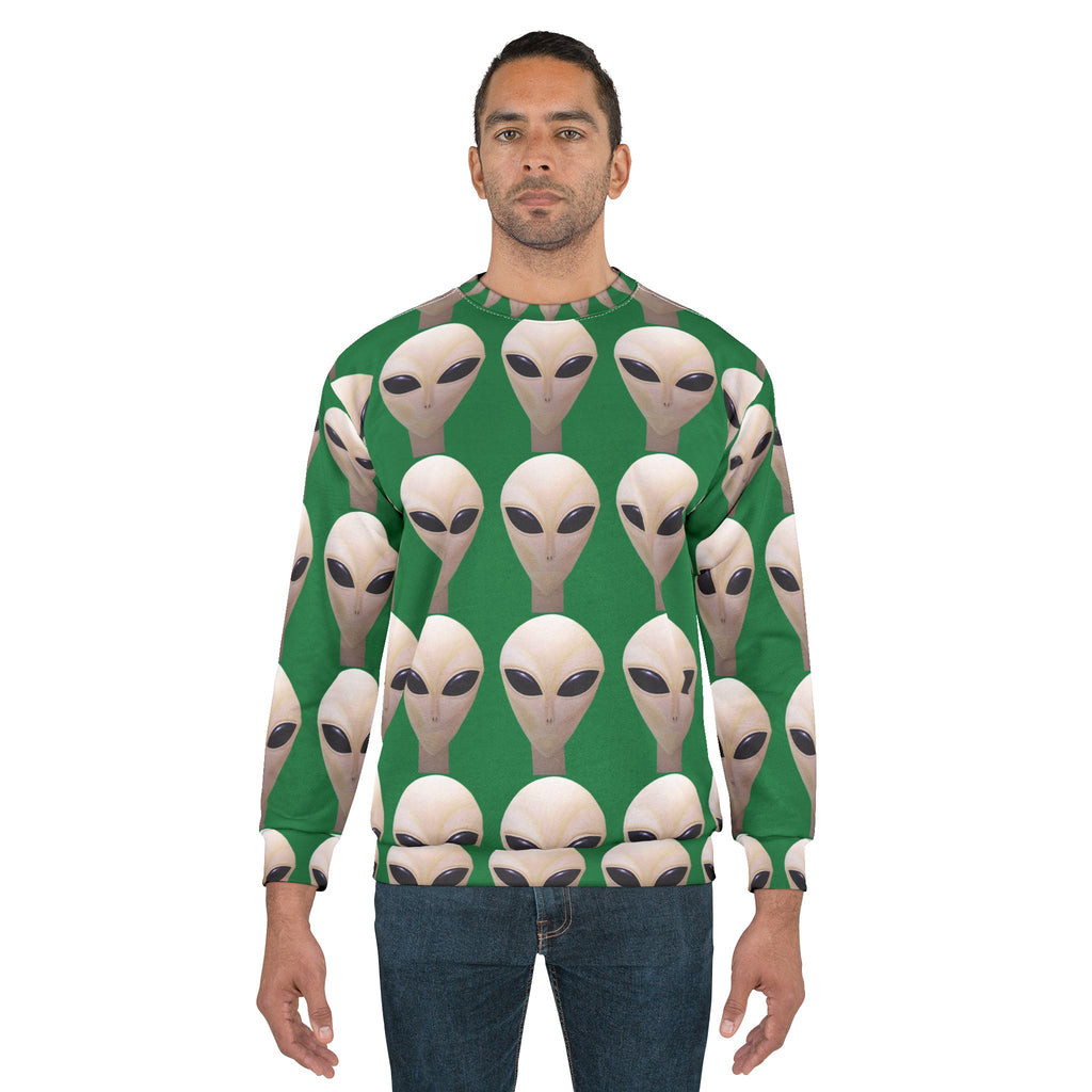 Alien Face Sweatshirt — Retro  Graphic Crewneck
