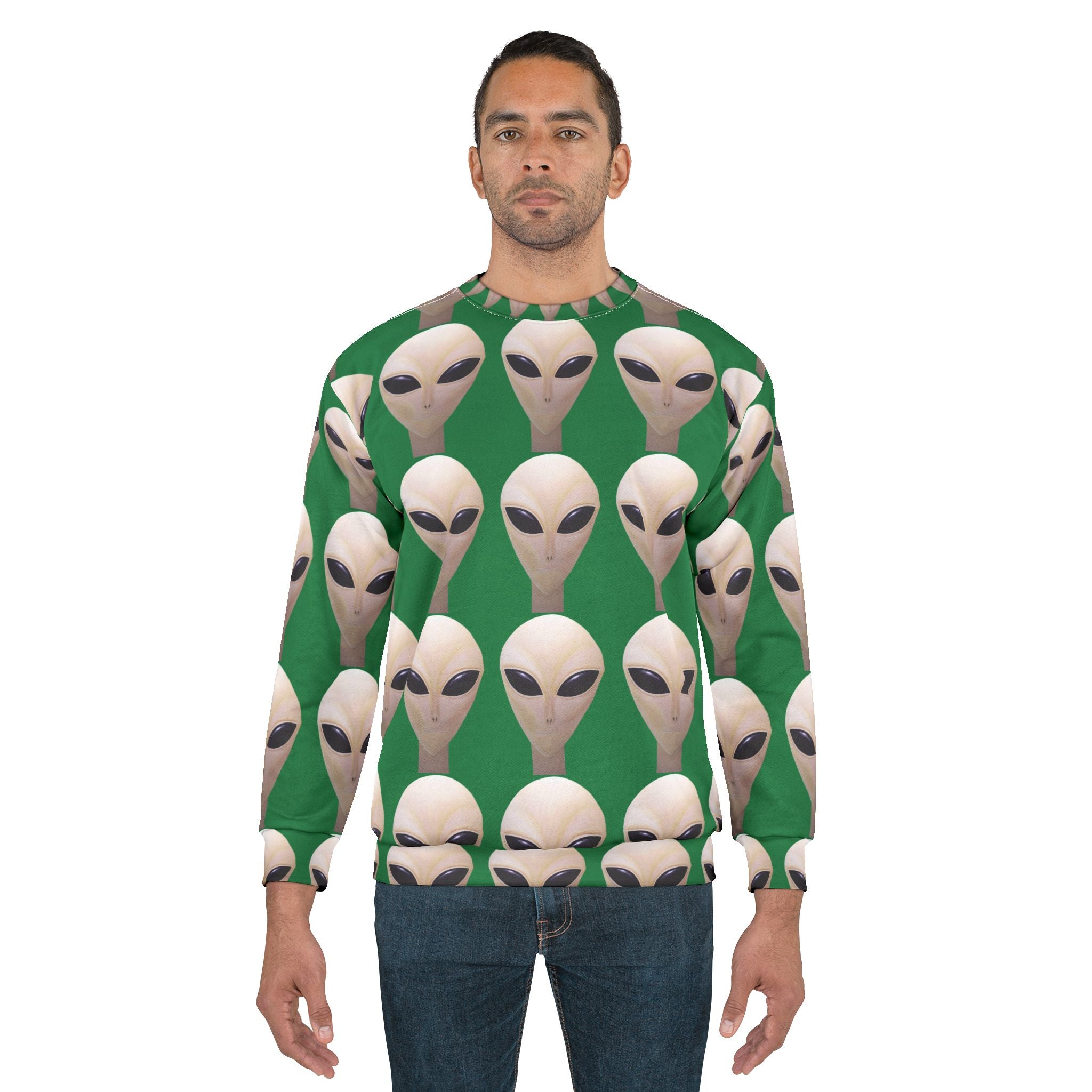 Alien Face Sweatshirt — Retro  Graphic Crewneck