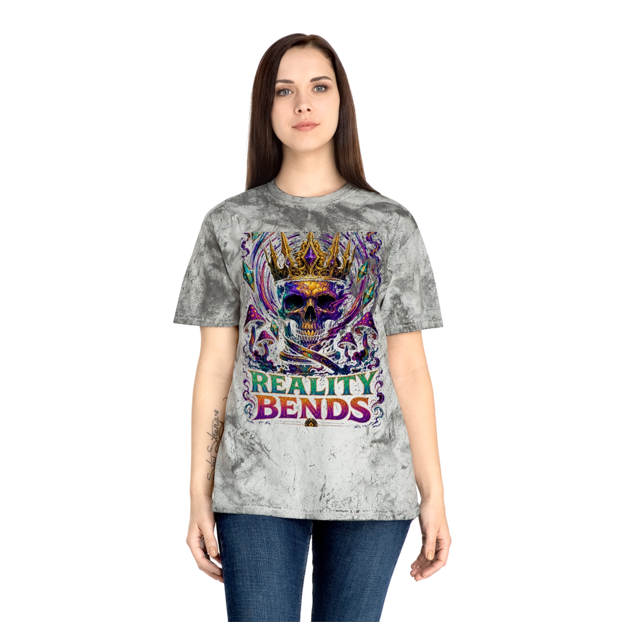 Reality Bends Skull Tee — Psychedelic Tie-Dye Graphic T-Shirt