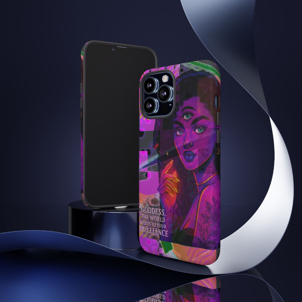 Third-Eye Goddess Phone Case — Neon Psychic Art iPhone Cover