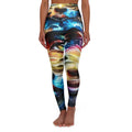 Vibrant High Waisted Yoga Leggings - Artistic Meditation Design for Comfort & Style