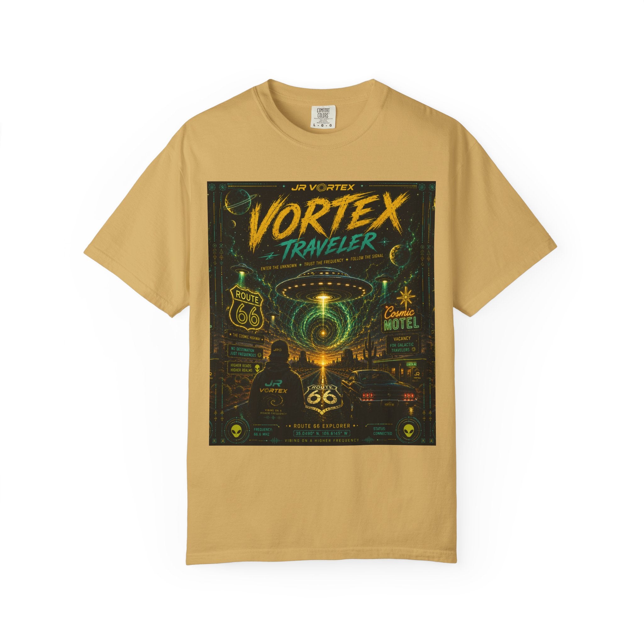 Vortex Traveler T-Shirt — Retro Sci‑Fi Roadtrip Graphic Tee
