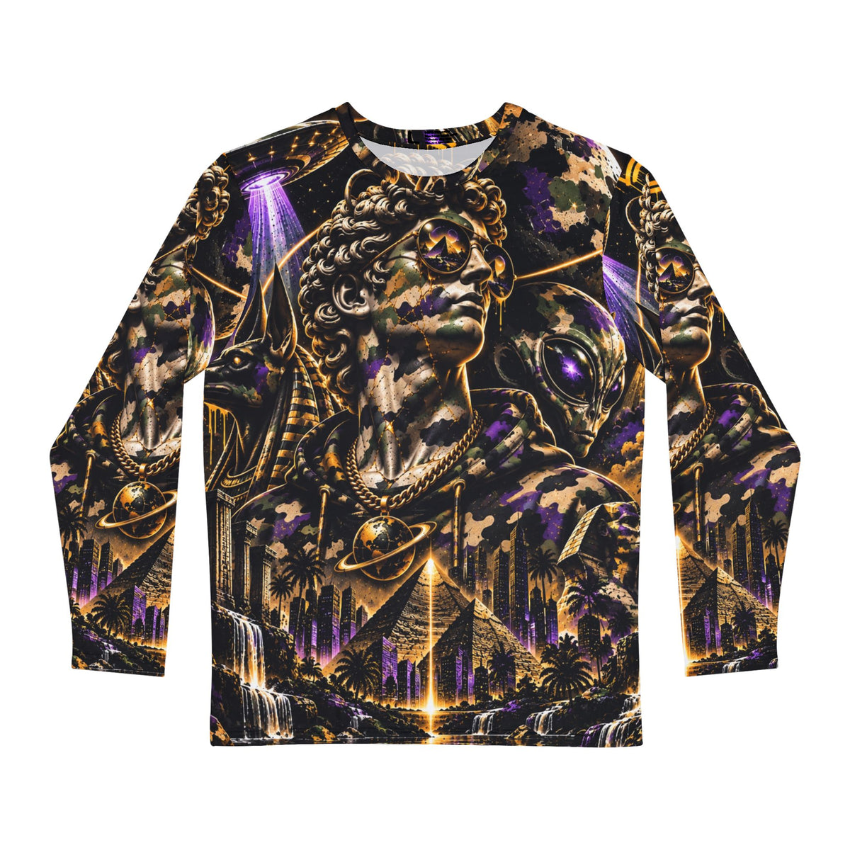 Ancient Future Cosmic Long Sleeve – Egyptian Alien AOP Shirt