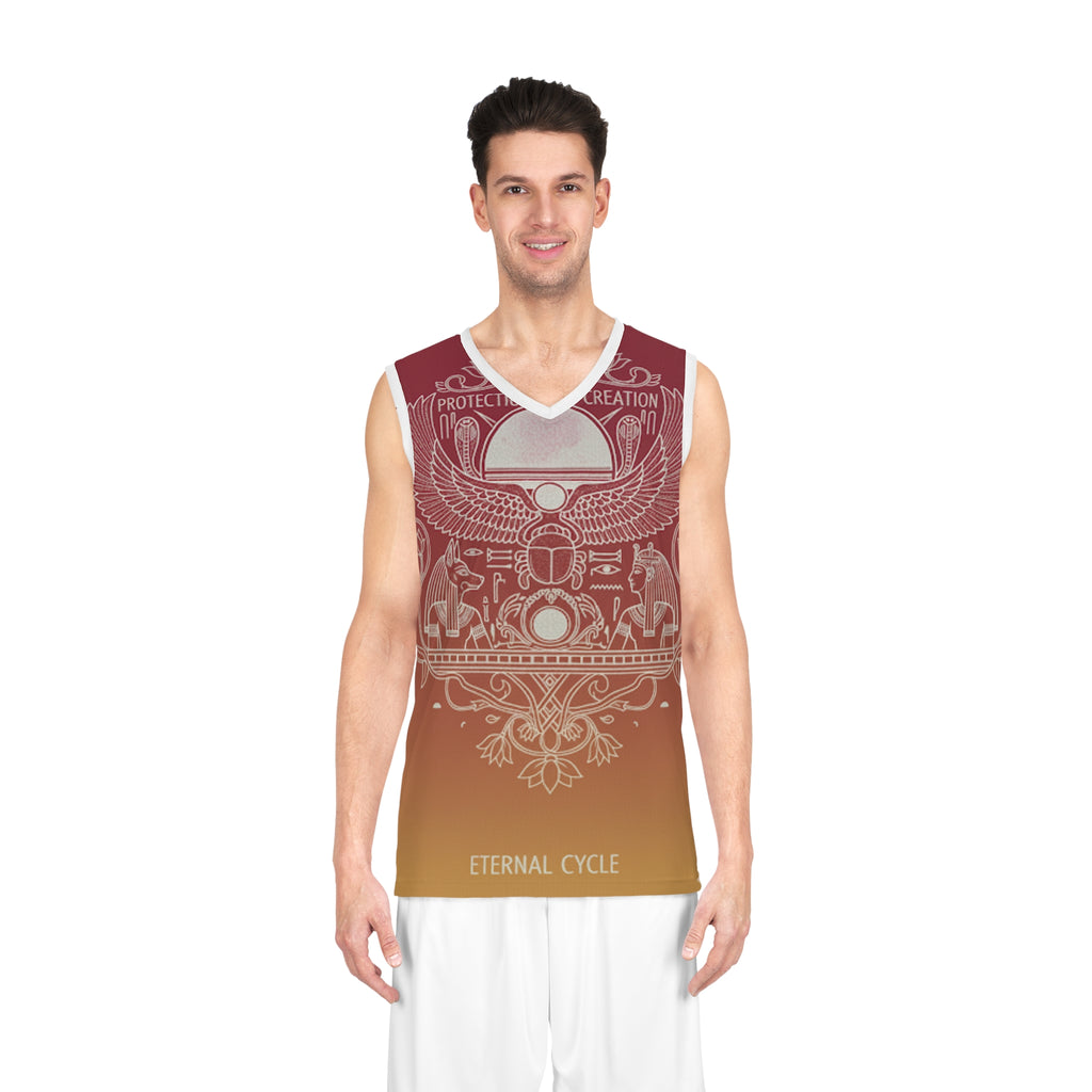 Eternal Cycle Egyptian Scarab Basketball Jersey Printify