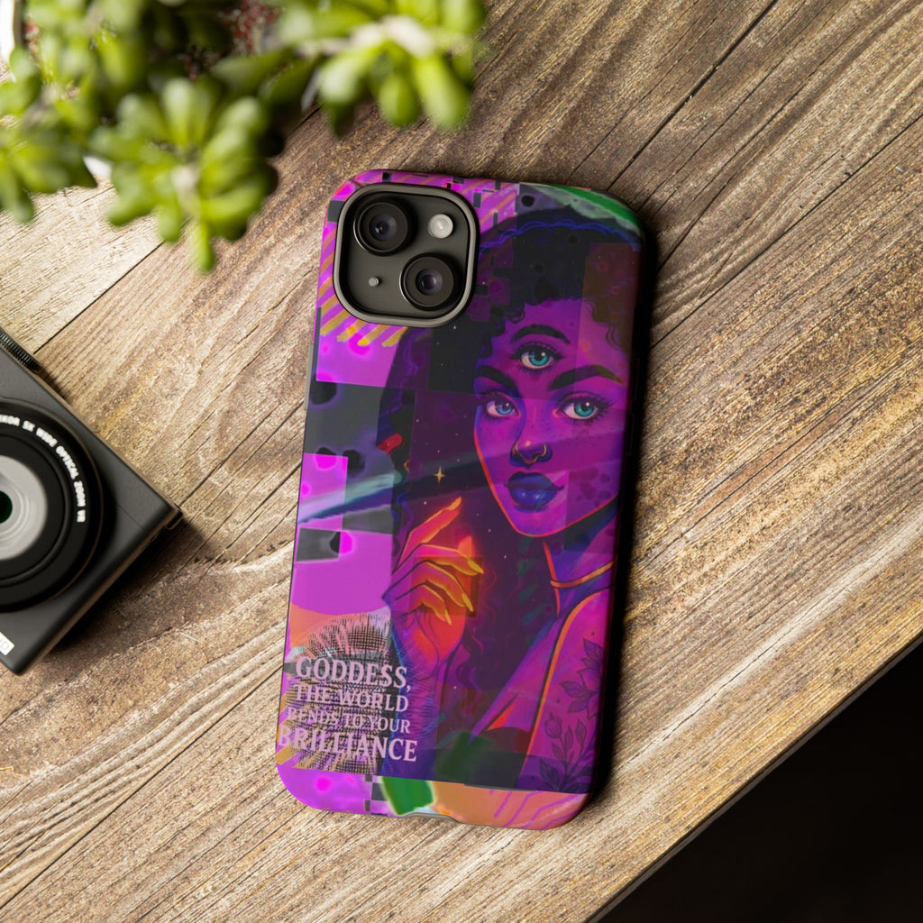 Third-Eye Goddess Phone Case — Neon Psychic Art iPhone Cover
