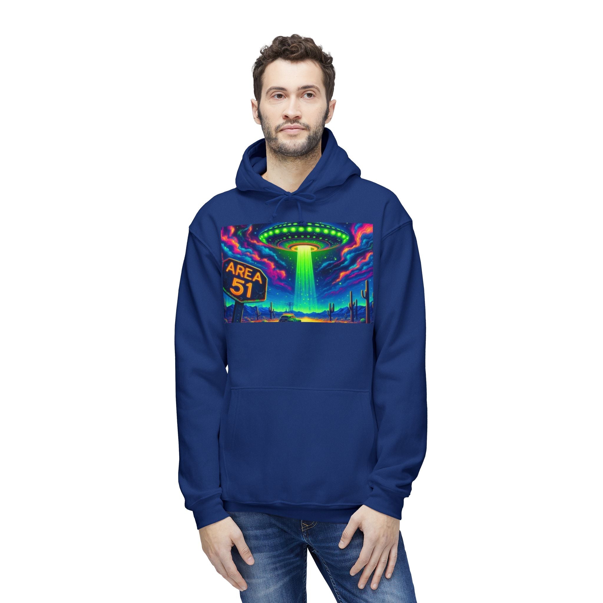 Alien Abduction Hoodie, Area 51 Graphic, Unisex Sweatshirt, Fun Gift for UFO Lovers, Cozy Outerwear, Conspiracy Themed Apparel