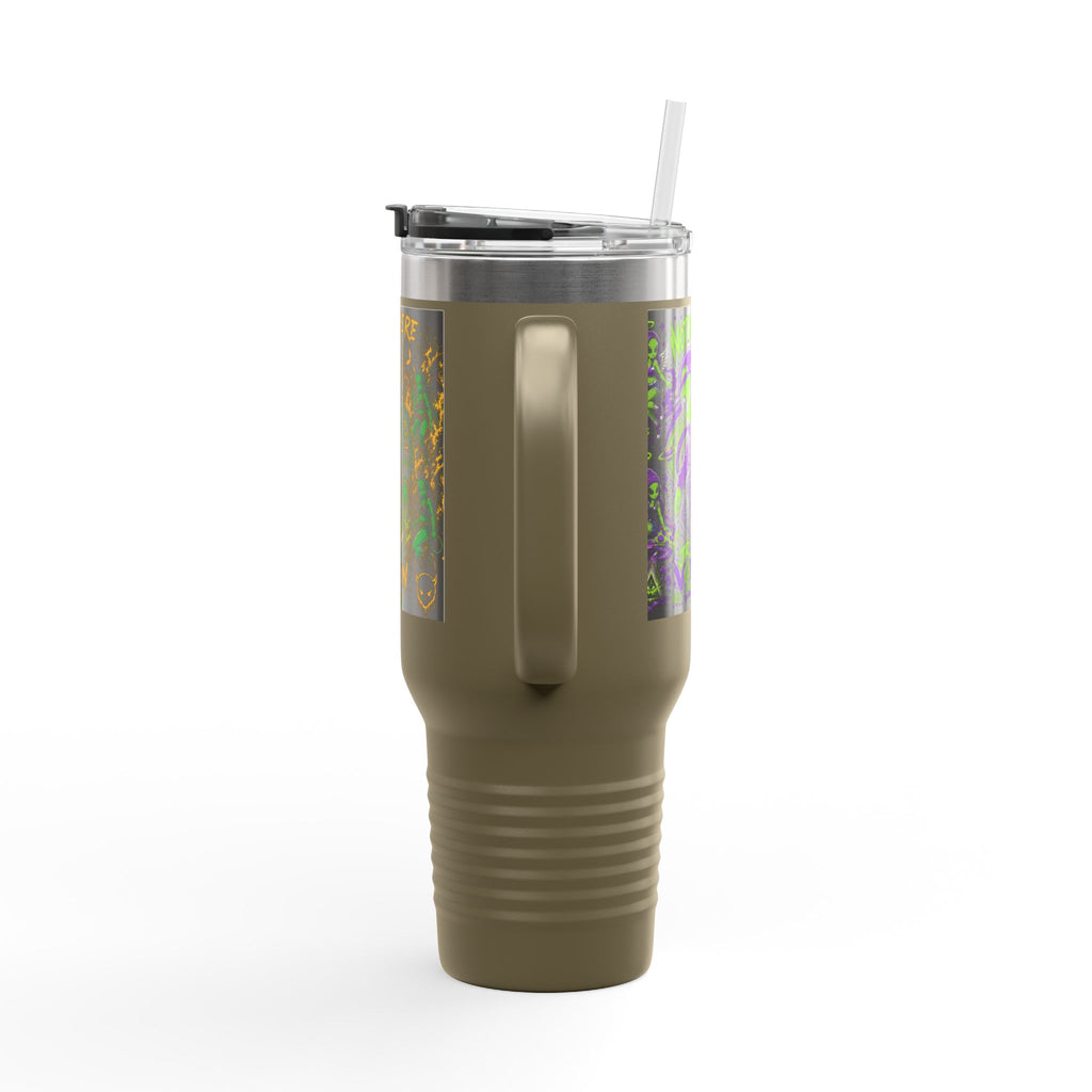 40oz Insulated Travel Mug — "Not From Here to Fit In" Alien Graphic