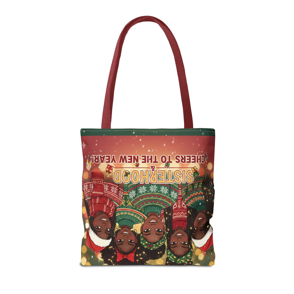 Sisterhood Holiday Tote Bag — “Cheers to the New Year!” Christmas Market Bag