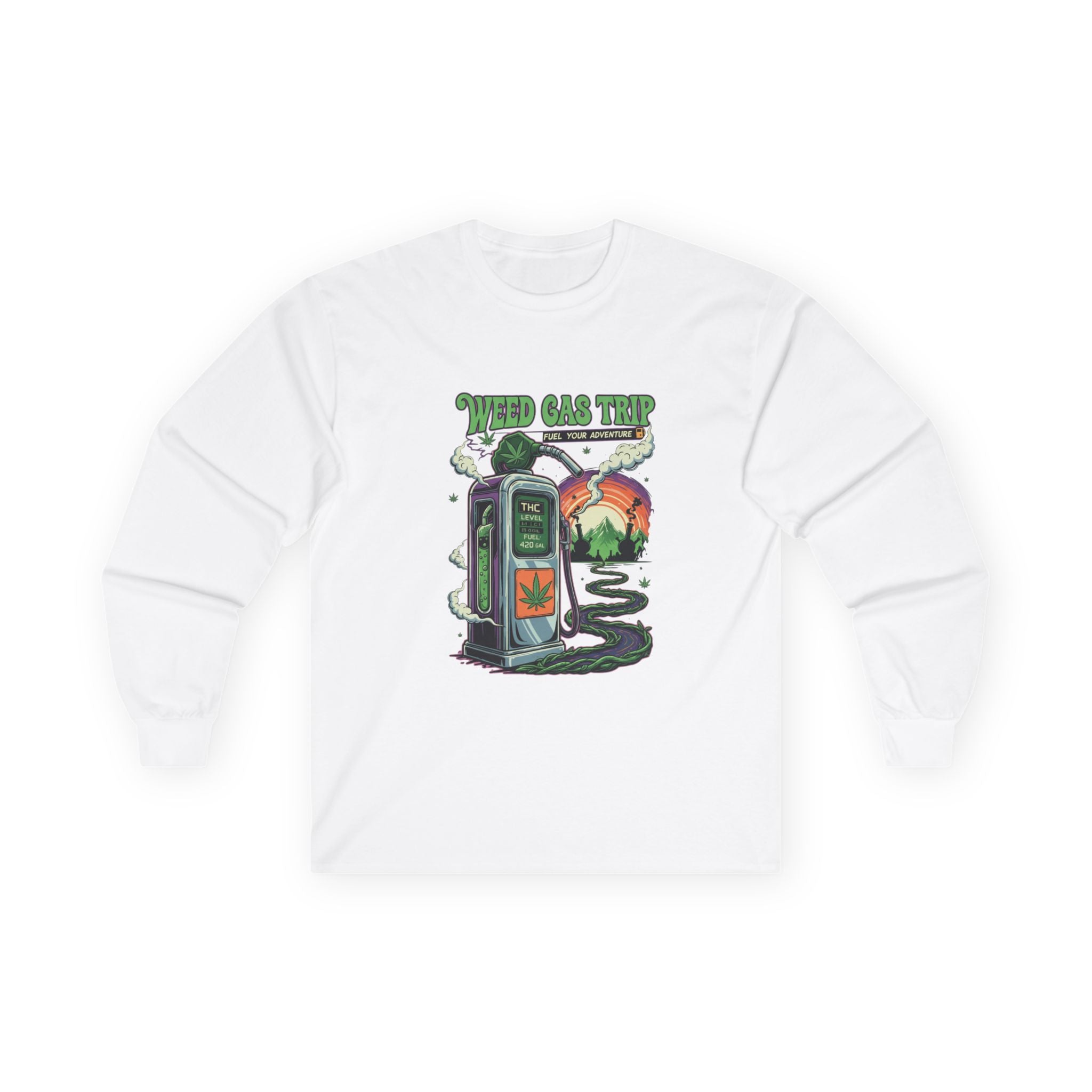 Long Sleeve Tee - Weed Gas Trip Design